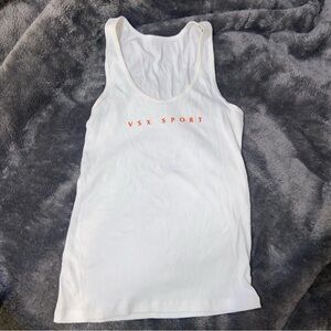 Victoria's Secret White Tank Top with Orange Logo